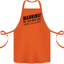 Warning Will Talk About Cars Cotton Apron 100% Organic Orange