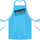 Warning Will Talk About Cars Cotton Apron 100% Organic Turquoise