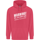 Warning Will Talk About Cars Funny Childrens Kids Hoodie Heliconia