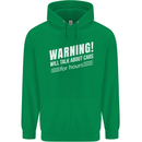 Warning Will Talk About Cars Funny Childrens Kids Hoodie Irish Green