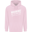 Warning Will Talk About Cars Funny Childrens Kids Hoodie Light Pink