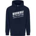 Warning Will Talk About Cars Funny Childrens Kids Hoodie Navy Blue