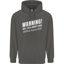 Warning Will Talk About Cars Funny Childrens Kids Hoodie Storm Grey