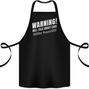 Warning Will Talk About Cars Funny Cotton Apron 100% Organic Black
