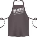 Warning Will Talk About Cars Funny Cotton Apron 100% Organic Dark Grey