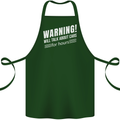 Warning Will Talk About Cars Funny Cotton Apron 100% Organic Forest Green