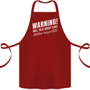 Warning Will Talk About Cars Funny Cotton Apron 100% Organic Maroon