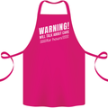 Warning Will Talk About Cars Funny Cotton Apron 100% Organic Pink