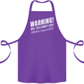 Warning Will Talk About Cars Funny Cotton Apron 100% Organic Purple