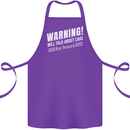 Warning Will Talk About Cars Funny Cotton Apron 100% Organic Purple