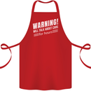 Warning Will Talk About Cars Funny Cotton Apron 100% Organic Red