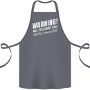 Warning Will Talk About Cars Funny Cotton Apron 100% Organic Steel