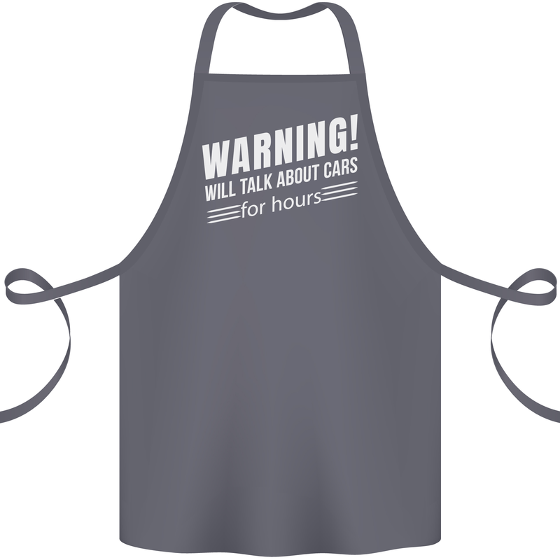 Warning Will Talk About Cars Funny Cotton Apron 100% Organic Steel