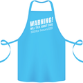 Warning Will Talk About Cars Funny Cotton Apron 100% Organic Turquoise