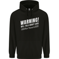 Warning Will Talk About Cars Funny Mens 80% Cotton Hoodie Black