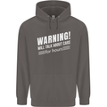 Warning Will Talk About Cars Funny Mens 80% Cotton Hoodie Charcoal