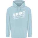Warning Will Talk About Cars Funny Mens 80% Cotton Hoodie Light Blue