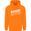 Warning Will Talk About Cars Funny Mens 80% Cotton Hoodie Orange
