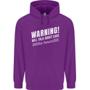 Warning Will Talk About Cars Funny Mens 80% Cotton Hoodie Purple