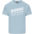 Warning Will Talk About Cars Funny Mens Cotton T-Shirt Tee Top Light Blue