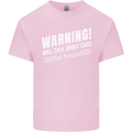Warning Will Talk About Cars Funny Mens Cotton T-Shirt Tee Top Light Pink