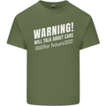 Warning Will Talk About Cars Funny Mens Cotton T-Shirt Tee Top Military Green