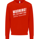 Warning Will Talk About Cars Funny Mens Sweatshirt Jumper Bright Red