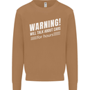 Warning Will Talk About Cars Funny Mens Sweatshirt Jumper Caramel Latte