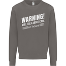 Warning Will Talk About Cars Funny Mens Sweatshirt Jumper Charcoal