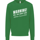 Warning Will Talk About Cars Funny Mens Sweatshirt Jumper Irish Green