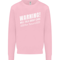 Warning Will Talk About Cars Funny Mens Sweatshirt Jumper Light Pink