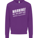 Warning Will Talk About Cars Funny Mens Sweatshirt Jumper Purple