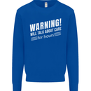 Warning Will Talk About Cars Funny Mens Sweatshirt Jumper Royal Blue