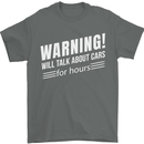 Warning Will Talk About Cars Funny Mens T-Shirt 100% Cotton Charcoal