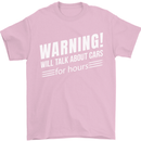 Warning Will Talk About Cars Funny Mens T-Shirt 100% Cotton Light Pink
