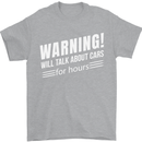 Warning Will Talk About Cars Funny Mens T-Shirt 100% Cotton Sports Grey