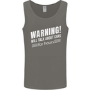 Warning Will Talk About Cars Funny Mens Vest Tank Top Charcoal