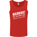 Warning Will Talk About Cars Funny Mens Vest Tank Top Red