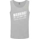 Warning Will Talk About Cars Funny Mens Vest Tank Top Sports Grey