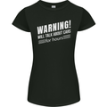 Warning Will Talk About Cars Funny Womens Petite Cut T-Shirt Black