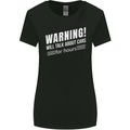 Warning Will Talk About Cars Funny Womens Wider Cut T-Shirt Black
