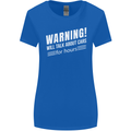 Warning Will Talk About Cars Funny Womens Wider Cut T-Shirt Royal Blue