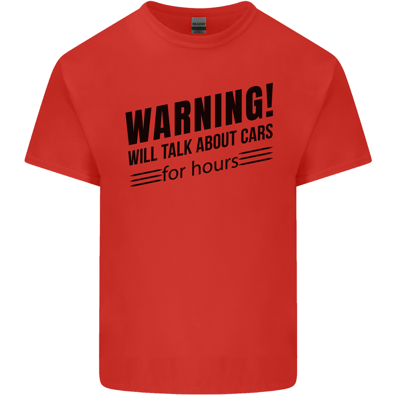 Warning Will Talk About Cars Kids T-Shirt Childrens Red