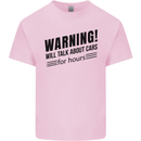Warning Will Talk About Cars Mens Cotton T-Shirt Tee Top Light Pink