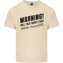 Warning Will Talk About Cars Mens Cotton T-Shirt Tee Top Natural
