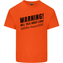 Warning Will Talk About Cars Mens Cotton T-Shirt Tee Top Orange