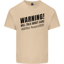 Warning Will Talk About Cars Mens Cotton T-Shirt Tee Top Sand