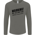 Warning Will Talk About Cars Mens Long Sleeve T-Shirt Charcoal