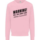Warning Will Talk About Cars Mens Sweatshirt Jumper Light Pink