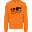 Warning Will Talk About Cars Mens Sweatshirt Jumper Orange